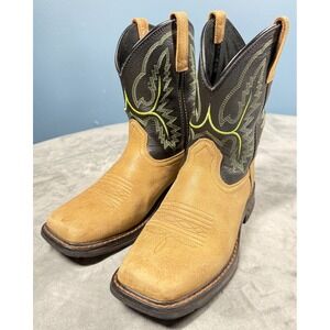 Ariat Cowboy Boots Kids US 4 Tan Black Workhog Pull On Western